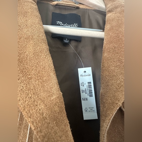 Madewell Fringe Shirt Jacket in Suede New With Tags Small Coastal Cowgirl - Picture 15 of 15